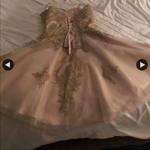 Champagne colored prom dress